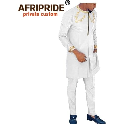 African Men Traditional Clothing for Party Wedding Dashiki Printed Coats Ankara Pants 2 Piece Set Tribal Suit Jacket A2016050