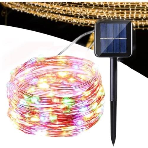 Outdoor 22M LED Solar Lamp String Fairy Light 8 Modes Flash Garland Waterproof for Christmas Garden Street Home Decorations
