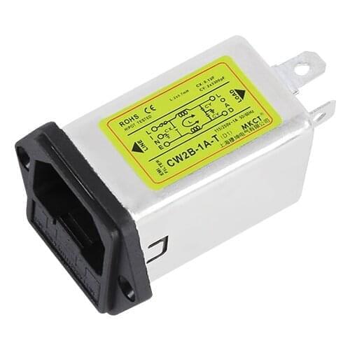 IEC-inlet Module with Single Fuse AC 220 Power Supply Filter EMI Anti-interference CW2B-1A/3A/6A/10A-T(D1) Power Filter