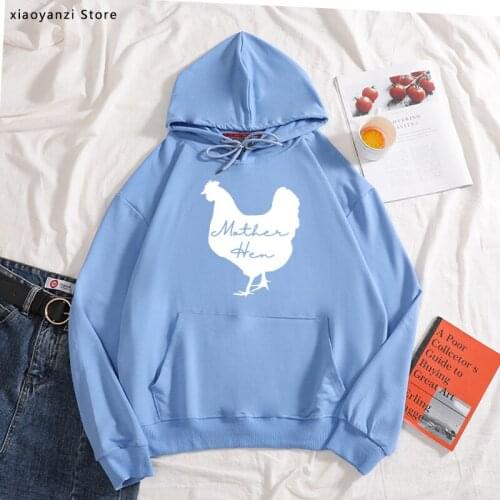 Mother hen chicken Print Women hoodies Cotton Casual Funny sweatshirts For Lady Young Girl pullovers OT-1017