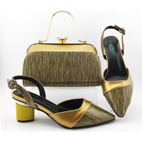 Hot sale italian shoes with matching bags african shoes and bags matching set 7CM ladies high heel shoes for party MD018