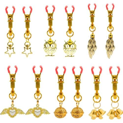 Gold Woman Sexy Adjustable Nipple Clamp Breast Bdsm Small Bell Adult Fetish Flirting Teasing Sex Toys For Couples Breast Bondage