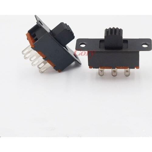 10PCS 2 Position DPDT 2P2T 6 Terminals Panel Mount Mini Slide Switch Solder Lug 4MM 5MM 7MM 10MM 15MM Height 0.5A 50V DC