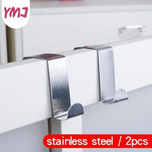 2Pcs/Set Stainless Steel Hooks Home Kitchen Cabinet Wall Door Holder Hook Clothes Hanger Organizer Hanging Coat Storage Hooks