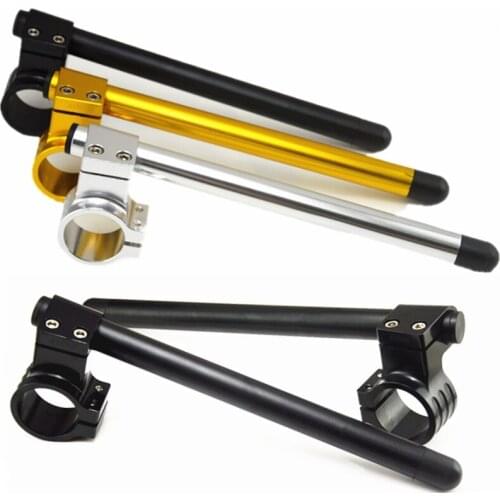 2pcs Universal Motorcycle Racing Adjustable CNC 48/50/51/53/54mm Clip On Ons Riser Fork Handlebars Handle Bar Cafe Racer