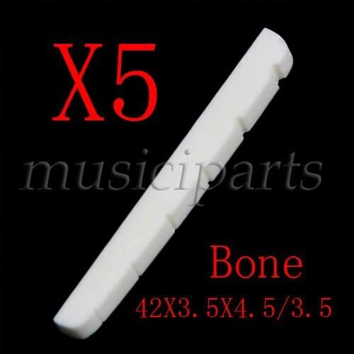 5Pcs Curved Slotted Bone Nut For Fender Strat & Tele Guitar Replacement
