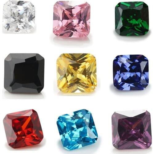 50pcs 3x3~10x10 AAAAA Octangle Shape Golden Yellow , Voilet,Olive , Purple, Black, Pink Cubic Zirconia Stone Loose