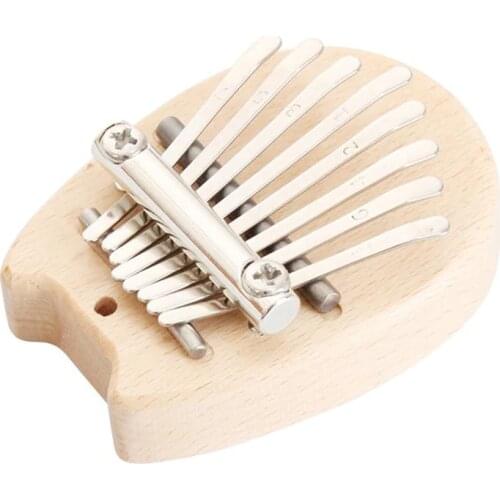 8-Tone Mini Portable Thumb Piano Wooden Small Finger Musical Instrument Present