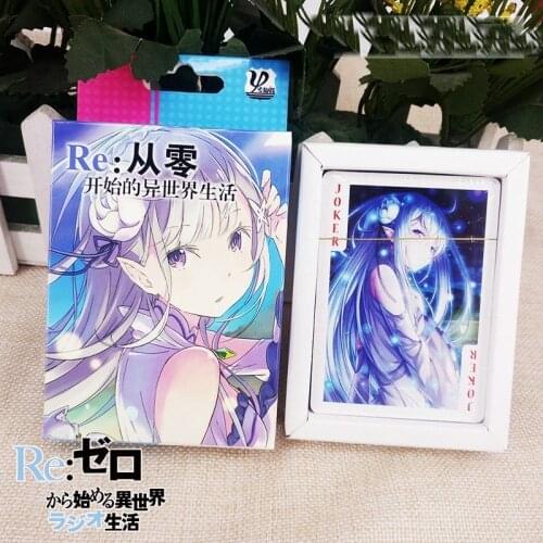 Anime Re:Zero Starting Life Playing Cards Gifts Deck Poker Set Cards With Box Gift Collection