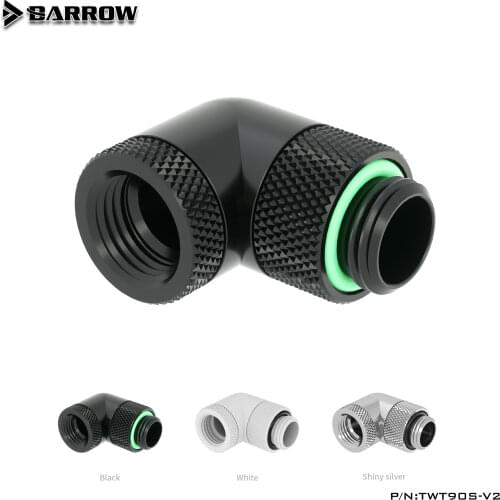 Barrow G1/4 360 Rotatable Fitting 90 Degree Dual Rotary Adapter (Male to Female) For Computer Water Cooling TWT90S-V2