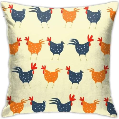 Bargburm Chicken Cock Throw Pillow Covers 18"" X 18"" Inch Square Decorative Pillowcase Pillow Cover Cushion