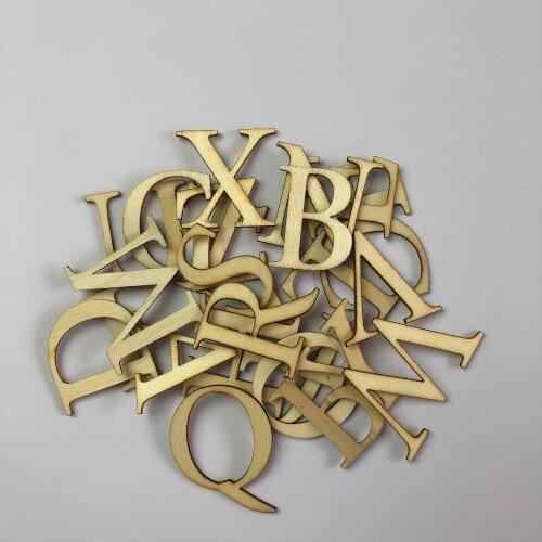 Happymems 52pcs/set 4-5cm A-Z English Words For Birthday Party or wedding Wood Letter DIY Wood Crafts Decoration Wooden Letter
