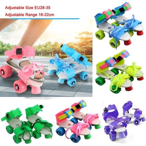 Children Roller Skates Adjustable Size Double Row 4 Wheels Skating Shoes Sliding Slalom Inline Skates Kids Gifts Roller Sneakers