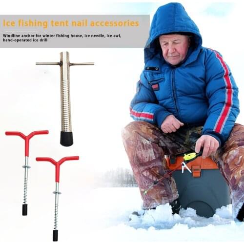 Drill Winter Tent Pegs Ice Fishing Auger Fixed Fishing Rod Holder Screw Nail Travelling Easy Carrying Portable Parts