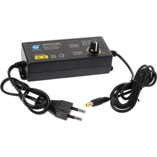 EU Plug 60W 3-24V Adjustable Adapter With Display Screen power supply adapter Of Voltage DC 5.5x2.1/2.5mm for Mobile Hard Disks