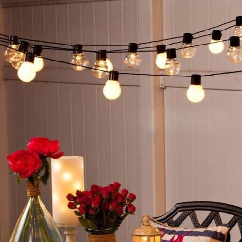 G45 6M /19.8ft 20 Clear Globe Festoon Party Fairy LED Bulb String Lights Christmas Lights Holiday Garland Lights Conectable D30
