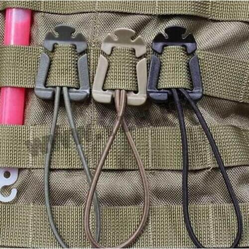 2pcs Molle Backpack Carabiner EDC Tool Elastic Rope Webbing Buckle Winder Outdoor Bag Hanger Hook Clamp