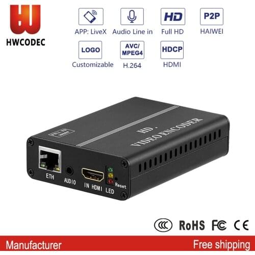HWCODEC H8110 H.264 1080P HDMI to IP Encoder P2P Converter RTMP RTSP RTMPS SRT HTTP RTP HLS Encoder for Live Streaming