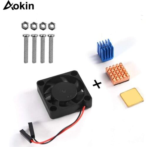 Raspberry Pi Fan Heatsink Kit for Cooling Cooler Raspberry Pi 4/3 Pi Model B+ Copper Aluminum Cooling pad for Raspberry Pi 4 B