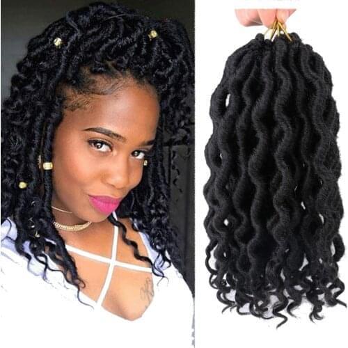 Short faux locs crochet hair for black women12 inch synthetic hair extension goddess locs crochet curly hair