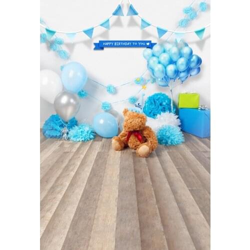 LIFE MAGIC BOX Photography Backdrops For Photo Studio Blue Balloon White Wood Vinyl Photo Background Birthday S-2080