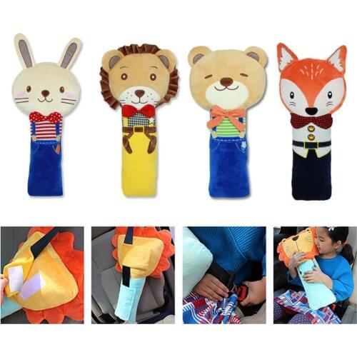 Cartoon Car Sefety Seat Belt Cover Shoulder Pad Protector Children Kids Plush Pillow Car Accessories for Women Girls Doll Toy