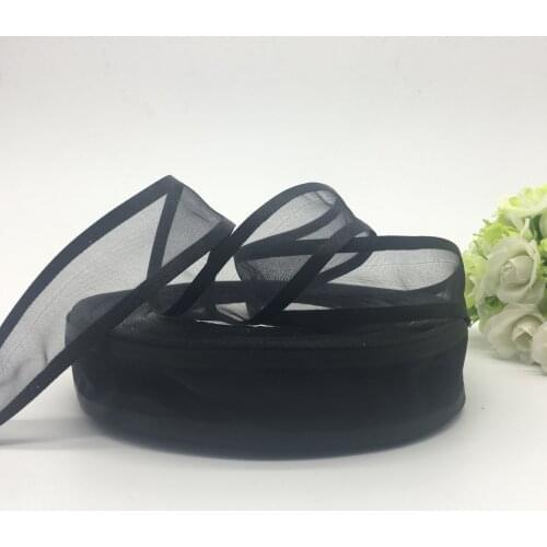 Wholesale 5Yards 1"(25mm) Black Broadside Organza Ribbon Bow Wedding Christmas Party Wrapping Decoration Lace Crafts