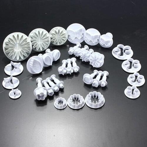 20set Kitchen DIY Tools Decorating Cake Pastry Plunger Cutters Home Sugar craft Baking Moulds 33Pcs