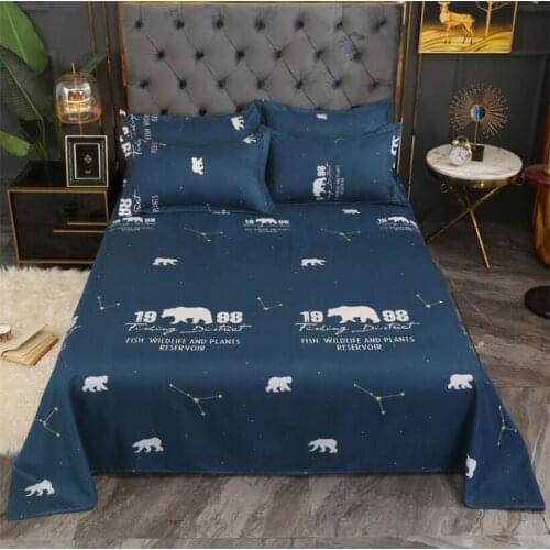 Cotton Bed Sheet Single Double Queen King Size Bedsheet Fashion Cartoon Pattern Comfortable Flat Sheet Bedding Sheets 250x230