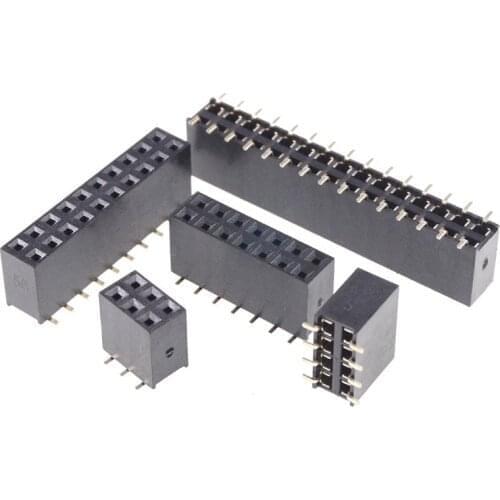 5 pcs 2.54 mm 0.100" SMT PCB Header Female 4 6 8 10 12 14 16 18 20 22 24 26 30 32 40 60 80 Pin Dual Row Straight 8.5mm Height