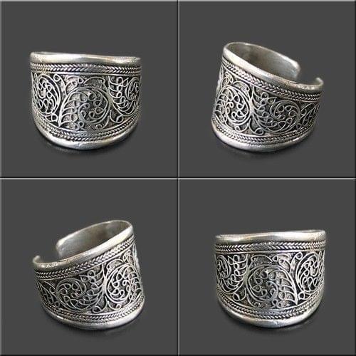 Adjustable Tibetan r weaving Convexity amulet Ring