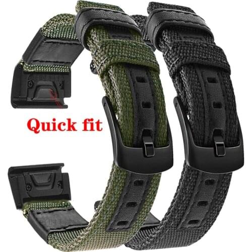 26 22MM Watchband Strap for Garmin Fenix 5X 5 6 Plus 3 3HR D2 S60 GPS Smart Watch Quick Release Nylon Sport Wristband Correa