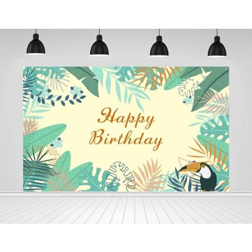 Scopiso Tropical Plants Leaves Happy Birthday Party Decor Backgrounds For Photography Customized Banner Poster Photo Backdrops