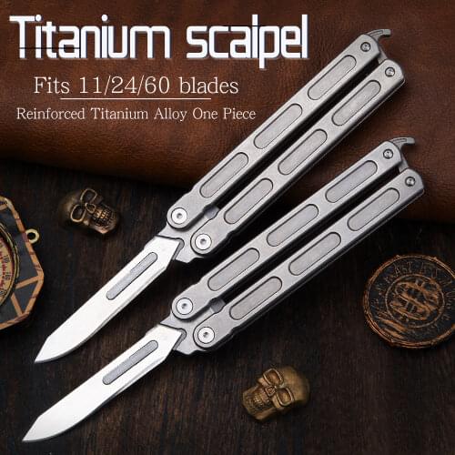 Titanium Folding Knife Electrician Utility Knife for Pipe Cable Cutter Knives Pocket Carpet knife Belt Clip Quick Change Design