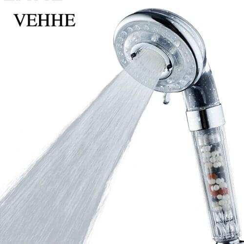VEHHE High Pressure SPA Shower Head with Filter 4 Gear Water Saving ABS Plastic Shower New Design Bathroom Shower Accessory