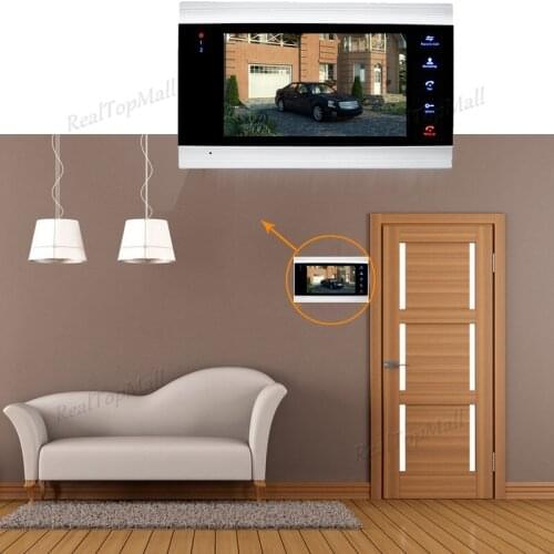 7" inch TFT 1200TVL Door Monitor Video Intercom Home Door Phone Recorder System SD/TF Card Rain Cover