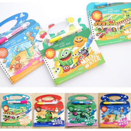 Magic Water Drawing Book Coloring Book Doodle & Magic Pen Painting Drawing Toy Gift Painting Board for Kids Boys Girls Education