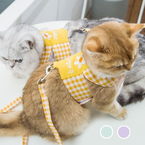 Breathable Pet Vest Harness for Cats Fashion Cat Leash Cute Pet Accesories Luxury Summer Dog Collar for Small Dogs Dropshipping
