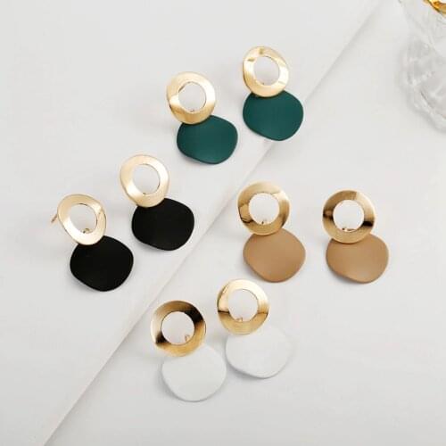 Match-Right Women Statement Trendy Earrings For Women Cute Round Dangle Circle Drop Earrings Pendant Female Jewelry LX073
