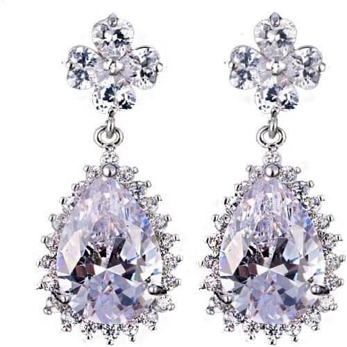 Bettyue Brand Fashion Charm Gothic Style Earrings AAA Three Colors Zircon White Gold Jewelry Earrings For Woman Wedding Gift