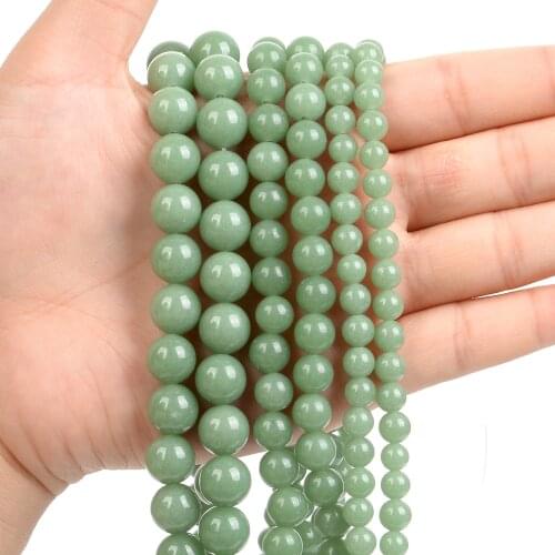 1Strand/Lot 6/8/10mm Natural Stone Green Luminous Stone Round Beads Loose Spacer Bead For Jewelry Making DIY Accessories