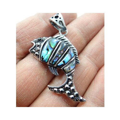 Natural Abalone Shell carved the of fish Quartz crystal Shell charm Pendants For Jewelry Making Necklace Accessories1PCS