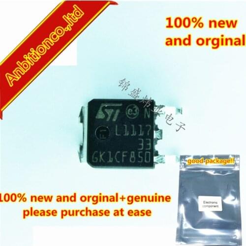 10pcs 100% new and orginal LD1117DT33TR 1117-33 TO-252 LOW DROP FIXED AND ADJUSTABLE POSITIVE VOLTAGE REGULATORS in stock