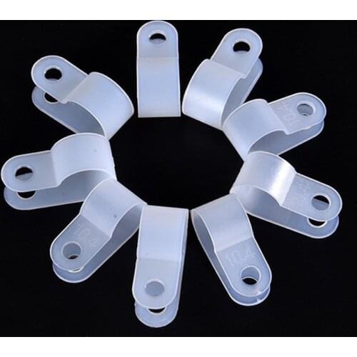 100pcs 3.3mm white wire clip insulation card U type wire clip fixed plastic clip wiring fixed Cable clips
