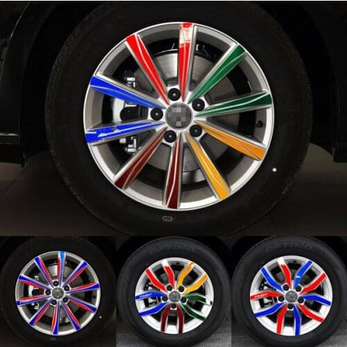 17 Inch Red Blue Green Laser Silver Yellow Gold Carbin Fibre Decorative Wheel / Rims Stickers For Volkswagen Passat 2017 BA081