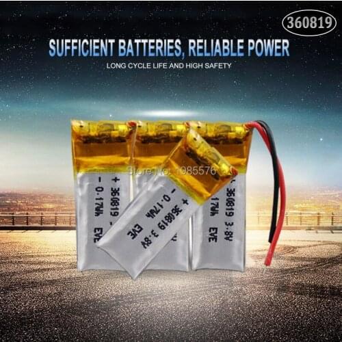 3.7V polymerized lithium battery 360819 50MAH Bluetooth headset MP3 MP4 Bluetooth small toys small audio