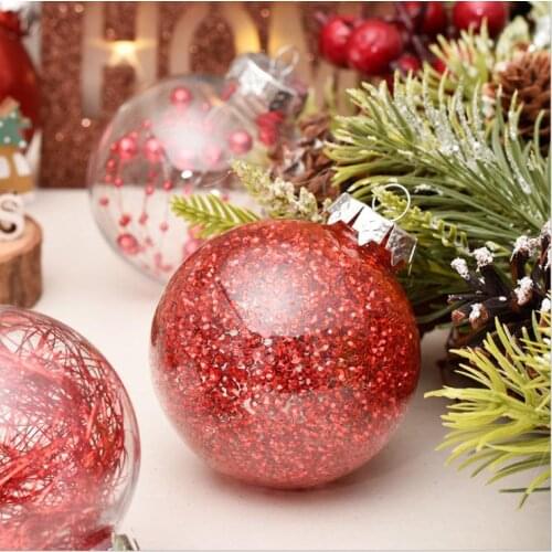 30 Pieces Christmas Balls Cute Transparent Balls Christmas Decorations Home Office Store Supermaket