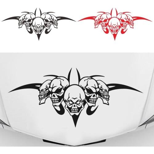 Big Size 60x20cm 3D Skulls Car Hood Size Door Stickers Decal Personality Waterproof For Decoration Auto Car Accessories Styling