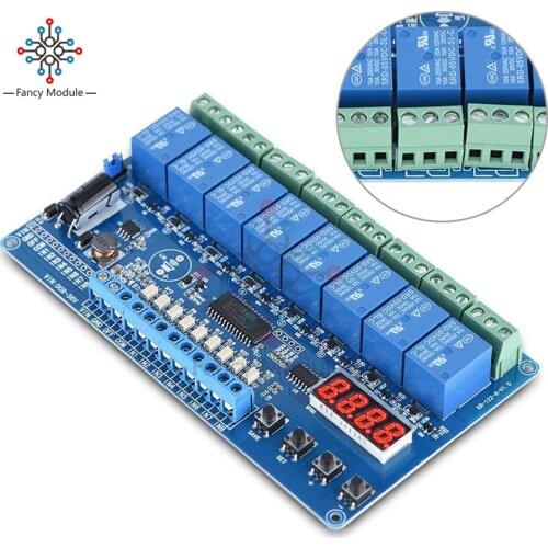 4 Digit LED DC 8 -36V 8 Channel Multifunction Relay Control Module with Power Indicator Relay Suction Indicator for Arduino