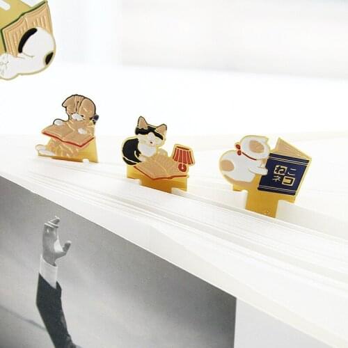 4 pcs/Lot Pottering cat Metal book mark for reading Vintage bookmarks Stationery Office School supplies marcador de livro
